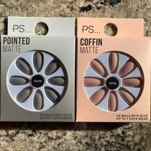 NWT Matte Press-on 2-pack: slate gray and latte pink